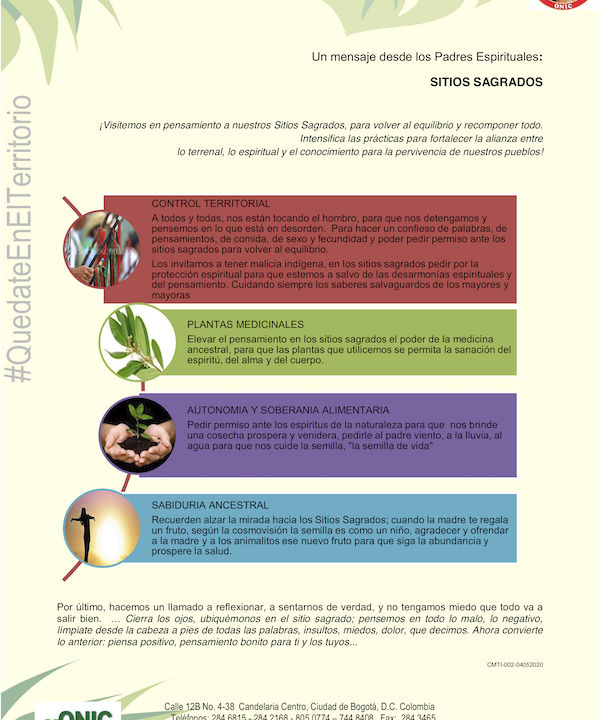 Mensaje padres espirituales sitios sagrados